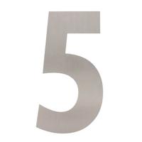 Intersteel Huisnummer 5 XXL hoogte 50 cm geborsteld RVS - thumbnail
