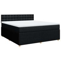 Boxspring met matras stof zwart 180x200 cm - thumbnail