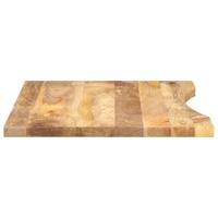 Bureaublad met ronding 80x60x2,5 cm massief ruw mangohout - thumbnail