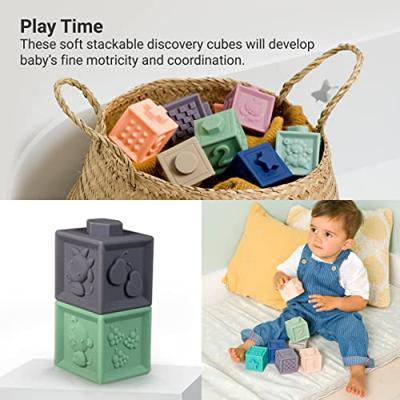 Mijn eerste educatieve kubussen - Babytolove meerkleurig pastel
