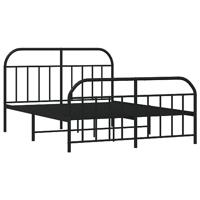 Bedframe met voetbord zonder matras metaal zwart 160x200 cm - thumbnail