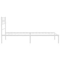 Bedframe met hoofdbord metaal wit 80x200 cm - thumbnail
