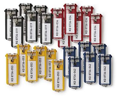 Durable 194927 Key Clip Sleutelhanger Meerdere kleuren 24 stuk(s)