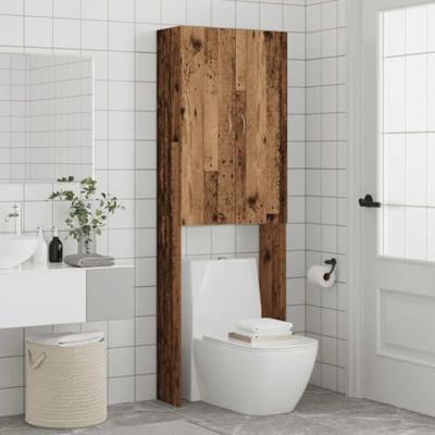 VidaXL Wasmachinekast 64x25,5x190 cm oud houtkleurig
