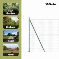 VidaXL Hek met paal groen 1,5 x 10 m staal en pvc - thumbnail