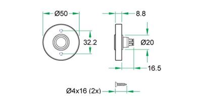 Beldrukker rond zwart