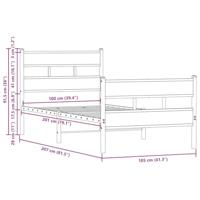 Bedframe met hoofdbord en voetbord zonder matras 100x200 cm - thumbnail