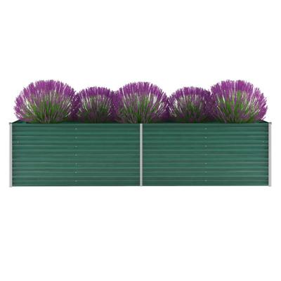 VidaXL Plantenbak verhoogd 320x80x77 cm gegalvaniseerd staal groen