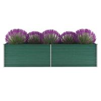 VidaXL Plantenbak verhoogd 320x80x77 cm gegalvaniseerd staal groen - thumbnail