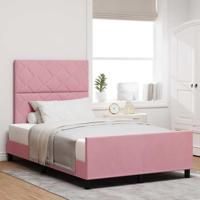 Boxspringbed met hoofdeinde Roze 120 x 200 cm Fluweel - thumbnail