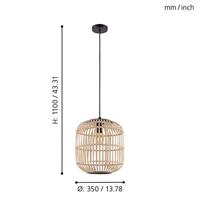 Eglo Landelijke hanglampBordesley Ø 35cm - 43216 - thumbnail