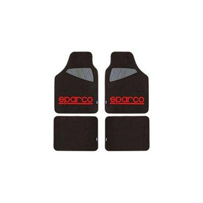 Vloermattenset voor auto Sparco SPC1903 Universeel Zwart/Rood (4 pcs)