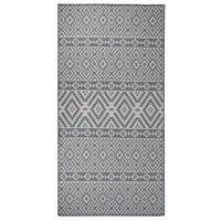 VidaXL Buitenkleed met patroon platgeweven 100x200 cm blauw - thumbnail