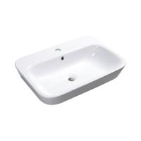 Wastafel Opbouw Sapho Savana Rechthoekig 65x17x45 cm Keramiek Wit - thumbnail
