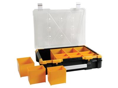 Plastic opbergkoffer met verwijderbare bakjes 490 x 420 x 115 mm - Velleman