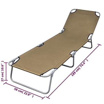 Ligbed inklapbaar met verstelbare rugleuning taupe