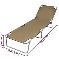 Ligbed inklapbaar met verstelbare rugleuning taupe - thumbnail