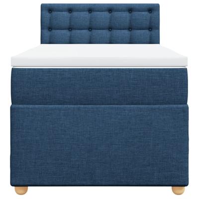 Boxspring met matras stof blauw 100x200 cm - thumbnail