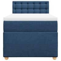 Boxspring met matras stof blauw 90x200 cm - thumbnail