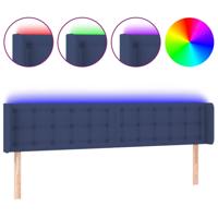 Hoofdbord LED 183x16x78/88 cm stof blauw - thumbnail
