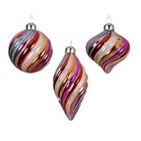 Kerstbal glas d8 cm multi a3 Decoris - Decoris - thumbnail