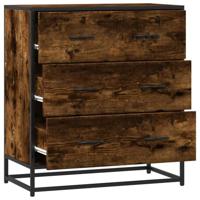 Dressoir 68x35x76 cm bewerkt hout en metaal gerookt eiken - thumbnail