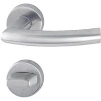 Hoppe deurkruk met wc-rozet - Trondheim - deurdikte 37/42mm - RVS - thumbnail