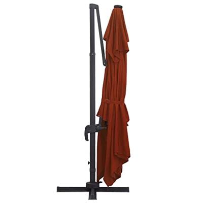 VidaXL Zweefparasol met led-verlichting 400x300 cm terracottakleurig