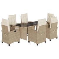 7-delige Tuinset met kussens poly rattan beige - thumbnail