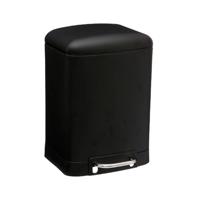 5Five Prullenbak|pedaalemmer - zwart - metaal - 6 liter - 23 x 32 cm - thumbnail