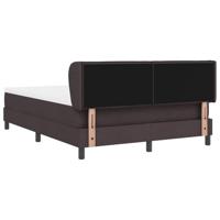 Boxspringbed met matras Donkerbruin 160 x 200 cm Stof - thumbnail