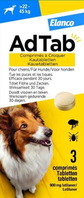 ADTAB KAUWTABLET HOND 22-45 KG 3 TBL