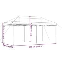 Partytent inklapbaar pop-up 580x292x315 cm beige - thumbnail