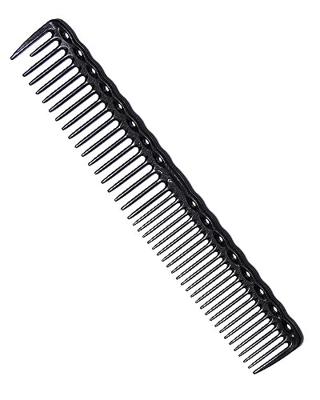 YS Park Quick Cutting Grip Comb Long&Round Tooth Ref. YS-338 Carbon Zwart 1Stuks