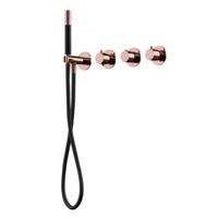 Hotbath Cobber Afbouwdeel Bad/Douche Thermostaat 2 stopkranen zonder uitloop Rosé Goud CB7071 - thumbnail