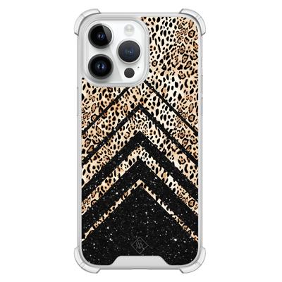 iPhone 14 Pro Max shockproof hoesje - Chevron luipaard iPhone 14 Pro Max shockproof hoesje - Chevron luipaard