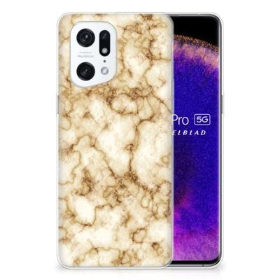 OPPO Find X5 Pro | TPU | Siliconen hoesje | Marmer Goud OPPO Find X5 Pro | TPU | Siliconen hoesje | Marmer Goud