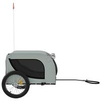 Hondenfietstrailer oxford stof en ijzer grijs en zwart - thumbnail