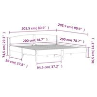 Bedframe zonder matras massief grenenhout wit 200x200 cm - thumbnail