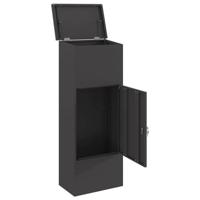 VidaXL Pakket inwerp box met opslag zwart 44,5 x 29 x 110,5 cm staal - thumbnail