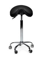 Premium zadelkruk zwart hoog - thumbnail