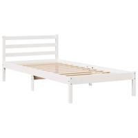 Bed met boekenkast zonder matras grenenhout wit 90x200 cm - thumbnail
