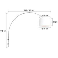 Steinhauer Wand booglampSparkled met witte lampenkap - 8197ST - thumbnail