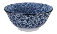 Blauw/Witte Keramische Kom - Mixed Bowls - 500ml - 15x7cm - thumbnail