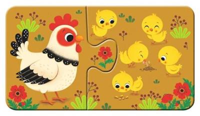 Ravensburger puzzel Dieren en hun kinderen 9x2 stukjes - thumbnail
