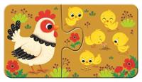 Ravensburger Dieren en hun kleintjes puzzel, 9x2st. - thumbnail