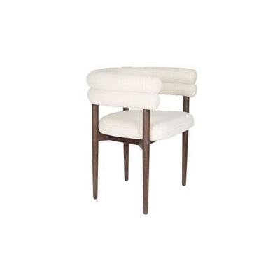 Dutchbone Eetkamerstoel 'Sela' Geweven stof, kleur Off White