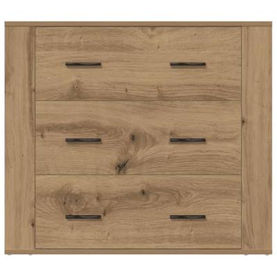 Dressoir 80x33x70 cm bewerkt hout artisanaal eikenkleurig Dressoir 80x33x70 cm bewerkt hout artisanaal eikenkleurig