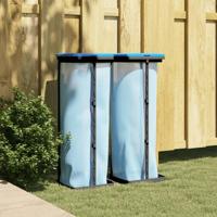 VidaXL Vuilniszakhouders 2 st 120 l pp zwart en blauw - thumbnail