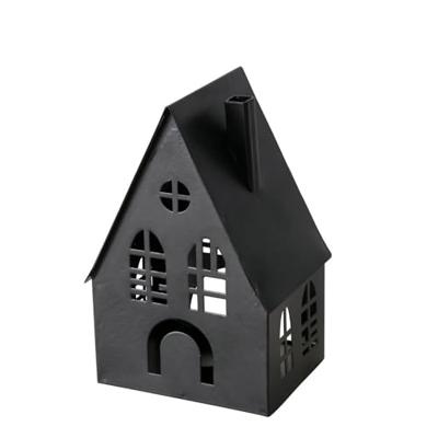 Boltze Home lantaarnset dover huis 3-delig l8-12-12cm b7-10-13cm h13-24-35cm zwart